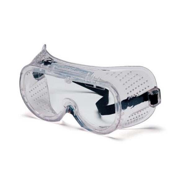 Economy Polyvinyl Chloride Strap Direct Ventilation General Purpose Goggle with Clear Frame and Clear Lens