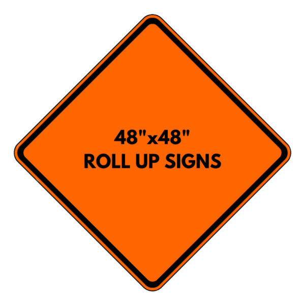 48 by 48 roll up sign from eastern metal on a white background