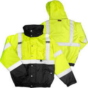 Lime High Visibility Ripstop Fleeced Lined Bomber Jacket - Medium