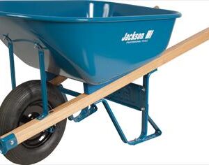 6 cubic foot Jackson steel contractor wheelbarrow with flat free tire