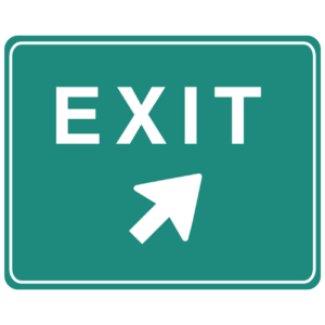 Green & white exit sign