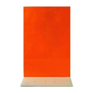 Pexco florescent orange barrier reflector 8x12 on white background