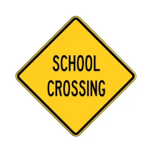 yellow and black product image of school crossing sign