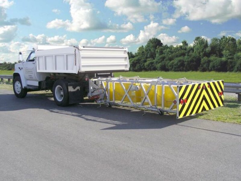 truck mounted attenuator in a construction zone setting