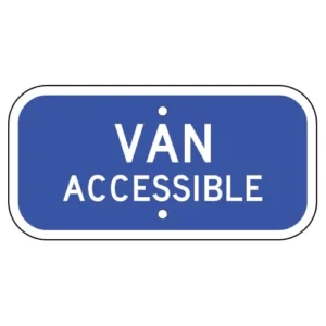 Blue and white van accessible product image for sign